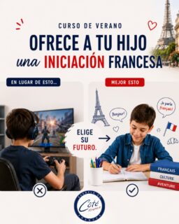 🎮🇫🇷 Este verano, dale a tu hijo algo más que entretenimiento…
✨ Ofrécele una iniciación al francés ✨

En Côté France creemos que aprender un idioma también es abrir puertas para el futuro 💙🤍❤️

📚 Curso de Verano 2026
📅 Del 6 al 30 de julio
🎁 -10% de descuento si te inscribes antes del 20 de junio

Porque este verano puede ser divertido… y al mismo tiempo enriquecedor 🌍

📩 DM para más información e inscripciones

#CursoDeVerano #FrancésParaNiños #AprenderFrancés #Verano2026 #CôtéFrance #Idiomas #Francés #Guadalajara #FrenchSummer #Educación