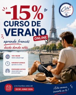 🌍🇫🇷 Este verano, el francés viene hasta ti ✨

Con nuestro Curso de Verano en línea 2026, aprende desde casa de una forma práctica, dinámica y súper divertida 💻☀️

📅 Del 6 al 30 de julio
💙 Clases online en vivo
📚 Todos los niveles

Porque aprender un idioma también puede sentirse como viajar ✈️

💬 Mándanos DM para más información e inscripciones.

#FrancésOnline #CursoDeVerano #FrenchClass #AprenderFrancés #CoteFrance #OnlineLearning #Idiomas #Verano2026 #ClasesOnline #Francia