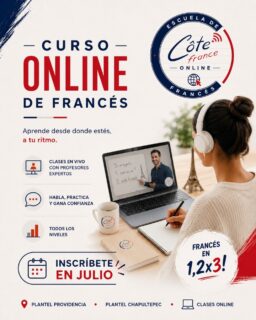 🇫🇷💻 Aprende francés desde donde estés.

Este julio, di "oui" a una nueva meta y empieza tus clases online con Côté France. ✨

✅ Clases en vivo
✅ Profesores expertos
✅ Todos los niveles
✅ Aprende, practica y gana confianza

🚀 Inscríbete en julio
🇫🇷 Francés en 1,2x3!

📍 Plantel Providencia
📍 Plantel Chapultepec
💻 Clases online

#CôtéFrance #CôtéFranceOnline #FrancesEn123 #AprendeFrancés #FrancésOnline #ClasesOnline #Guadalajara #Idiomas #HablaFrancés #Francés #LanguageLearning #OnlineLearning