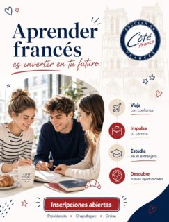 🇫🇷 Aprender francés no solo sirve para pedir un croissant sin señalarlo... también puede abrirte puertas que ni imaginabas. 😉

Cada clase es una inversión en ti:

✈️ Viaja con más confianza.

💼 Impulsa tu carrera profesional.

🎓 Estudia en el extranjero.

🌍 Descubre nuevas oportunidades.

Y sí... también entenderás por fin qué dicen las canciones francesas sin inventarte la letra. 😂🎶

No esperes al "lunes", al "próximo mes" o al "año que entra". El mejor momento para empezar es hoy. 🇫🇷❤️

📍 Te esperamos en nuestros planteles de Providencia y Chapultepec.
💻 O aprende desde cualquier lugar con nuestras clases online.

✨ Inscripciones abiertas. ¡Da el primer paso hacia tu futuro!

#CôtéFrance #AprenderFrancés #Francés #EscuelaDeFrancés #Idiomas #HablaFrancés #FrancesParaTodos #Viajar #EstudiarEnFrancia #Oportunidades #DesarrolloProfesional #FrancesEnMéxico #Guadalajara #Providencia #Chapultepec #ClasesOnline #Bonjour #ParlezFrancais #AprenderIdiomas #InvierteEnTuFuturo